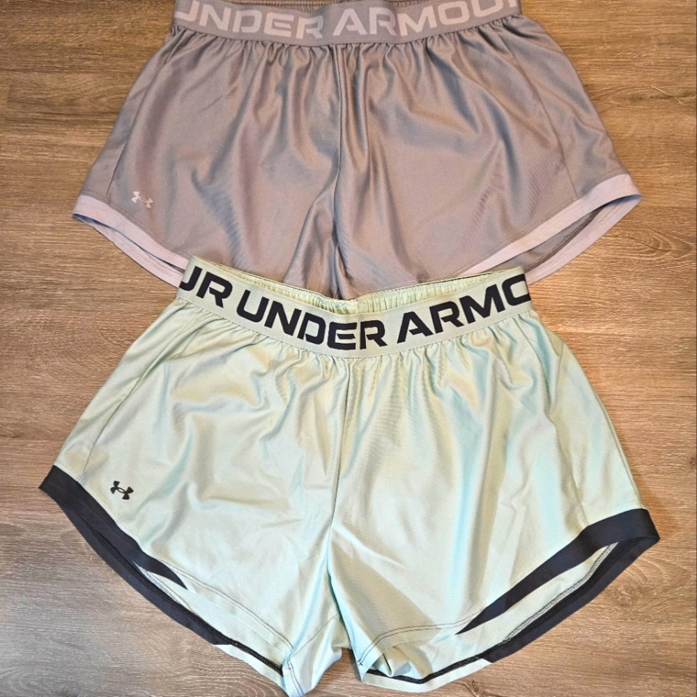 2 pair UNDER ARMOUR shorts XXL women's lavender teal